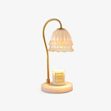 Elegant White Marble Candle Warmer Lamp Gold Metal Table Light for Scented Wax Melts