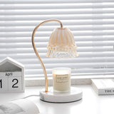 Elegant White Marble Candle Warmer Lamp Gold Metal Table Light for Scented Wax Melts