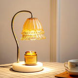Elegant White Marble Candle Warmer Lamp Gold Metal Table Light for Scented Wax Melts