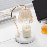 Elegant White Marble Candle Warmer Lamp Gold Metal Table Light for Scented Wax Melts