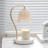 Elegant White Marble Candle Warmer Lamp Gold Metal Table Light for Scented Wax Melts