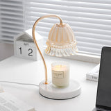 Elegant White Marble Candle Warmer Lamp Gold Metal Table Light for Scented Wax Melts