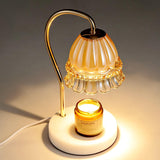 Elegant White Marble Candle Warmer Lamp Gold Metal Table Light for Scented Wax Melts