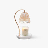 Elegant White Marble Candle Warmer Lamp Gold Metal Table Light for Scented Wax Melts