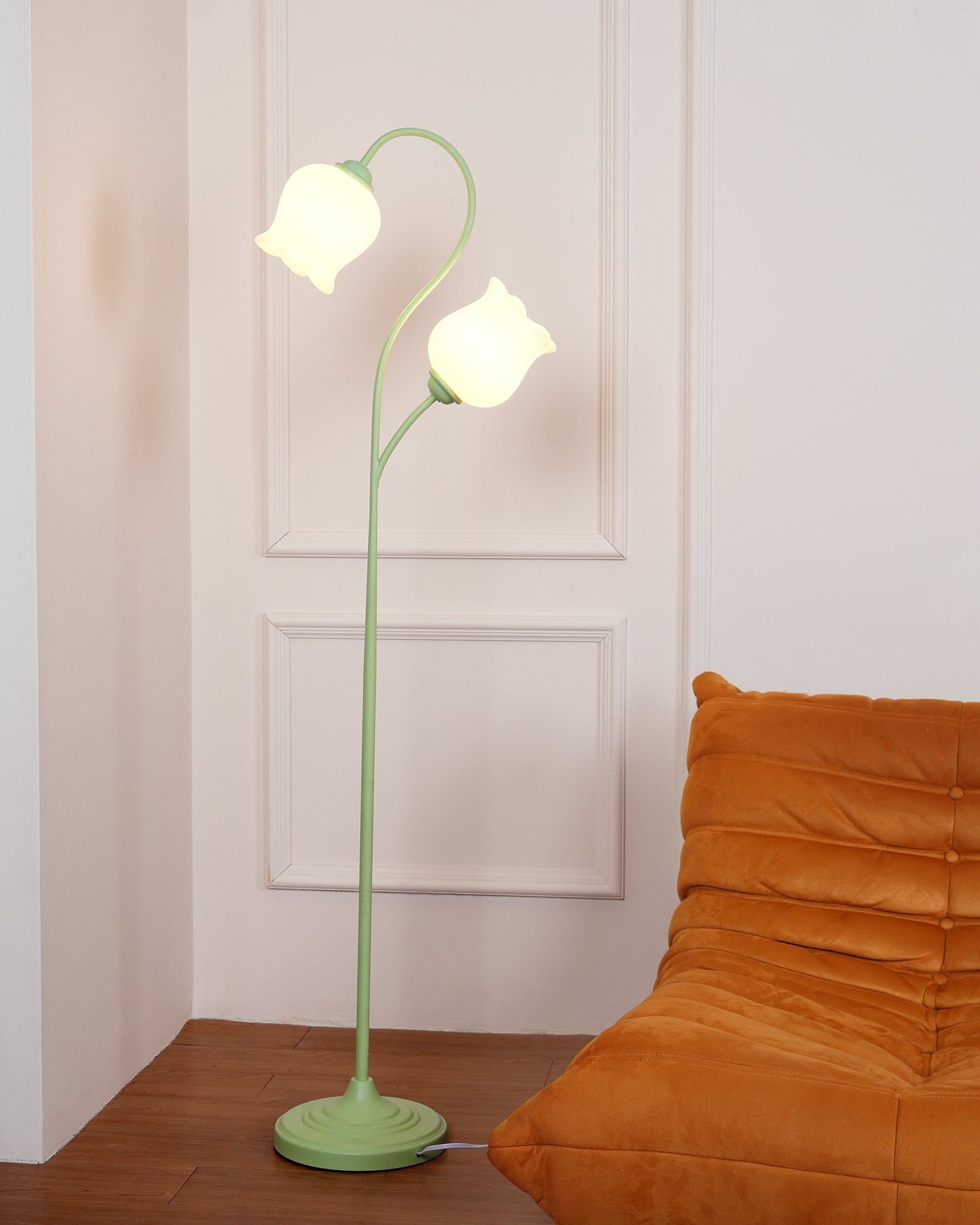Lilium Lily Flower Torchiere Floor Lamp Vintage Style Standing Light