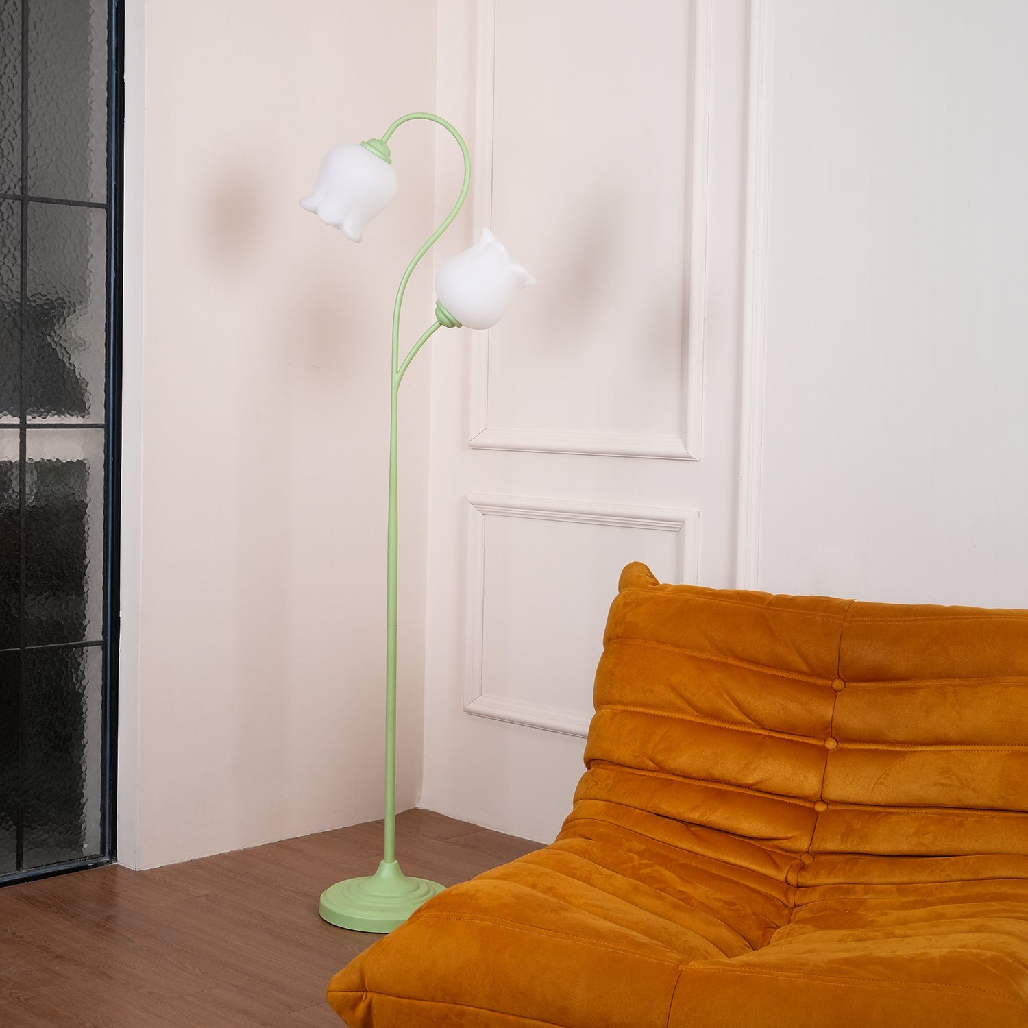 Lilium Lily Flower Torchiere Floor Lamp Vintage Style Standing Light
