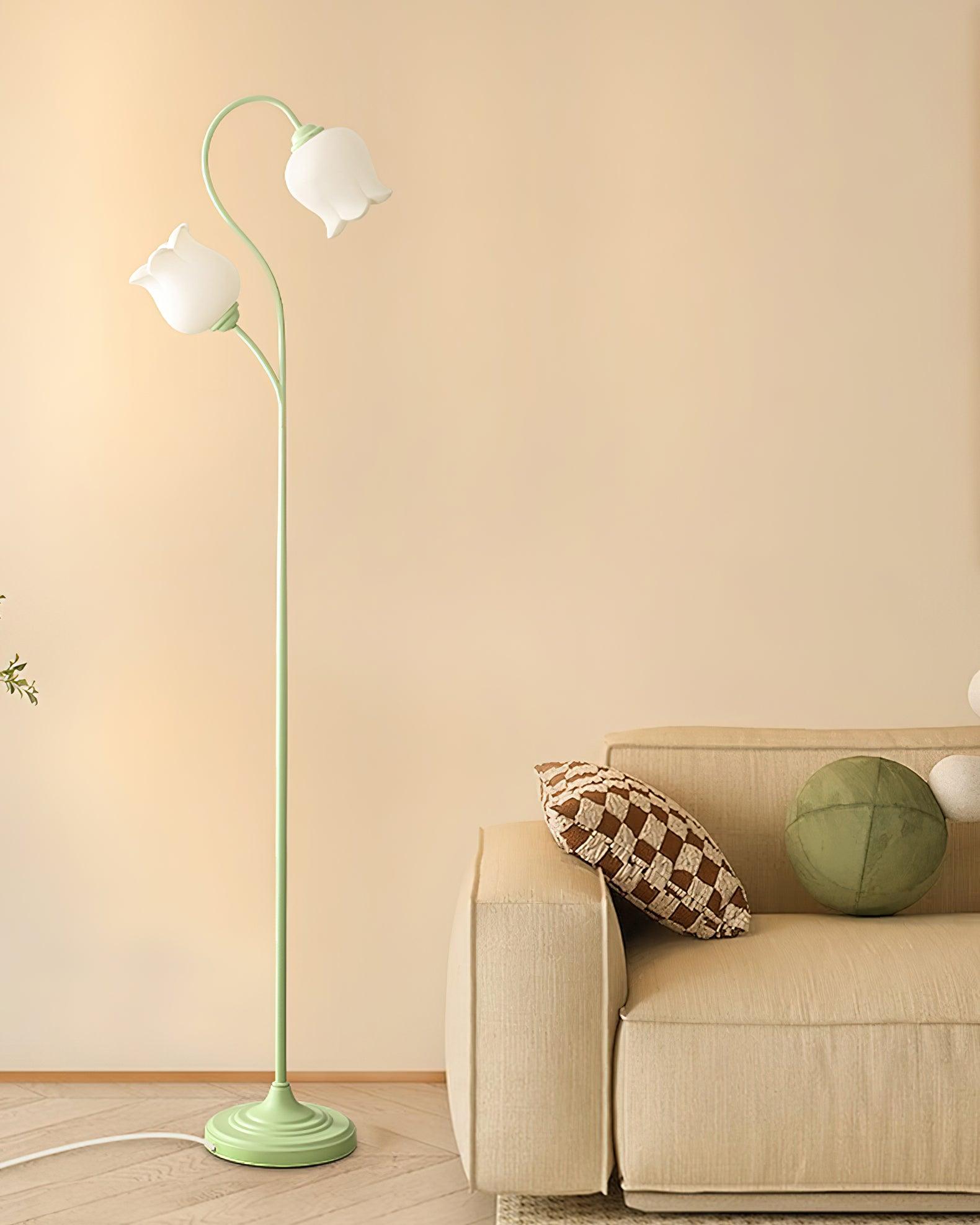 Lilium Lily Flower Torchiere Floor Lamp Vintage Style Standing Light