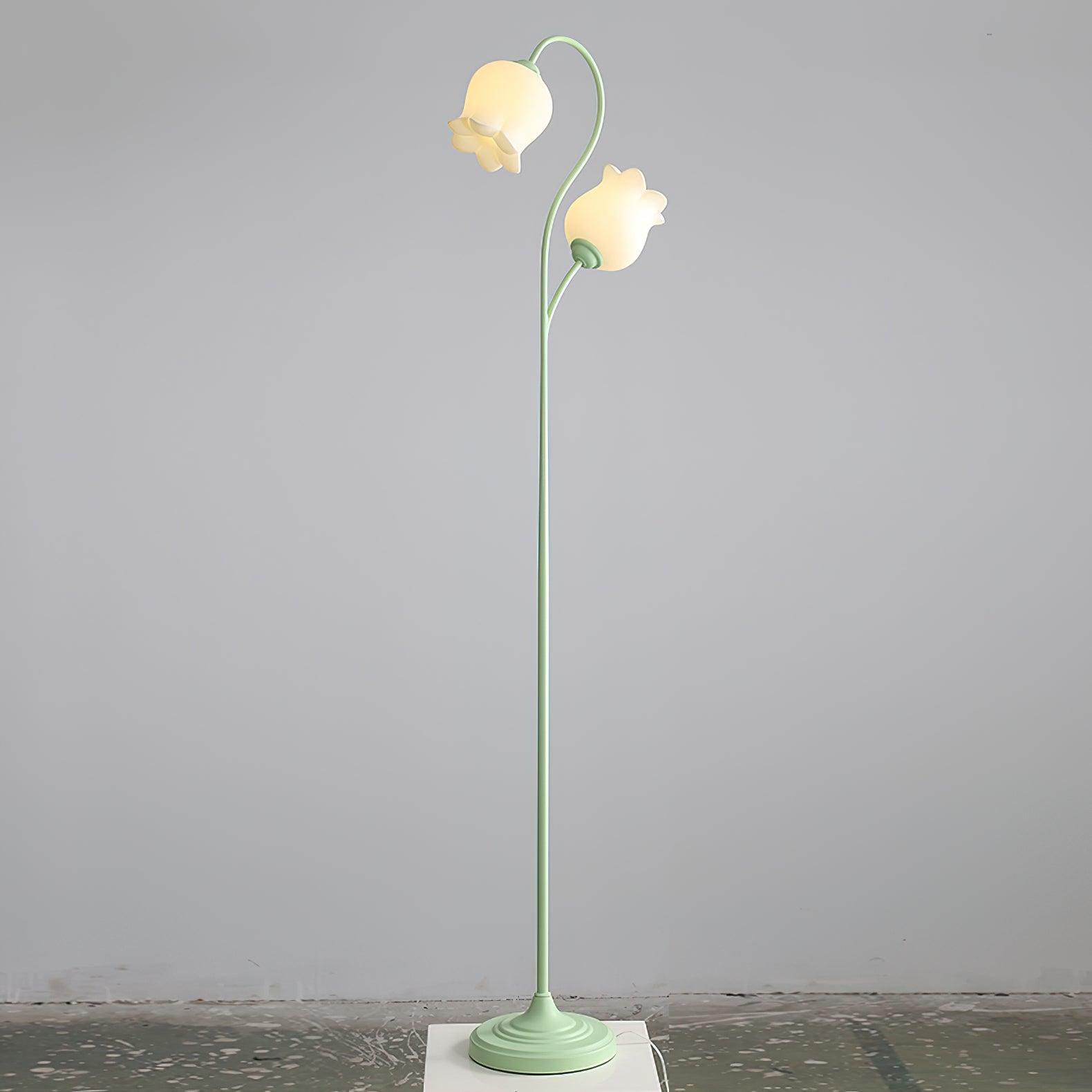 Lilium Lily Flower Torchiere Floor Lamp Vintage Style Standing Light
