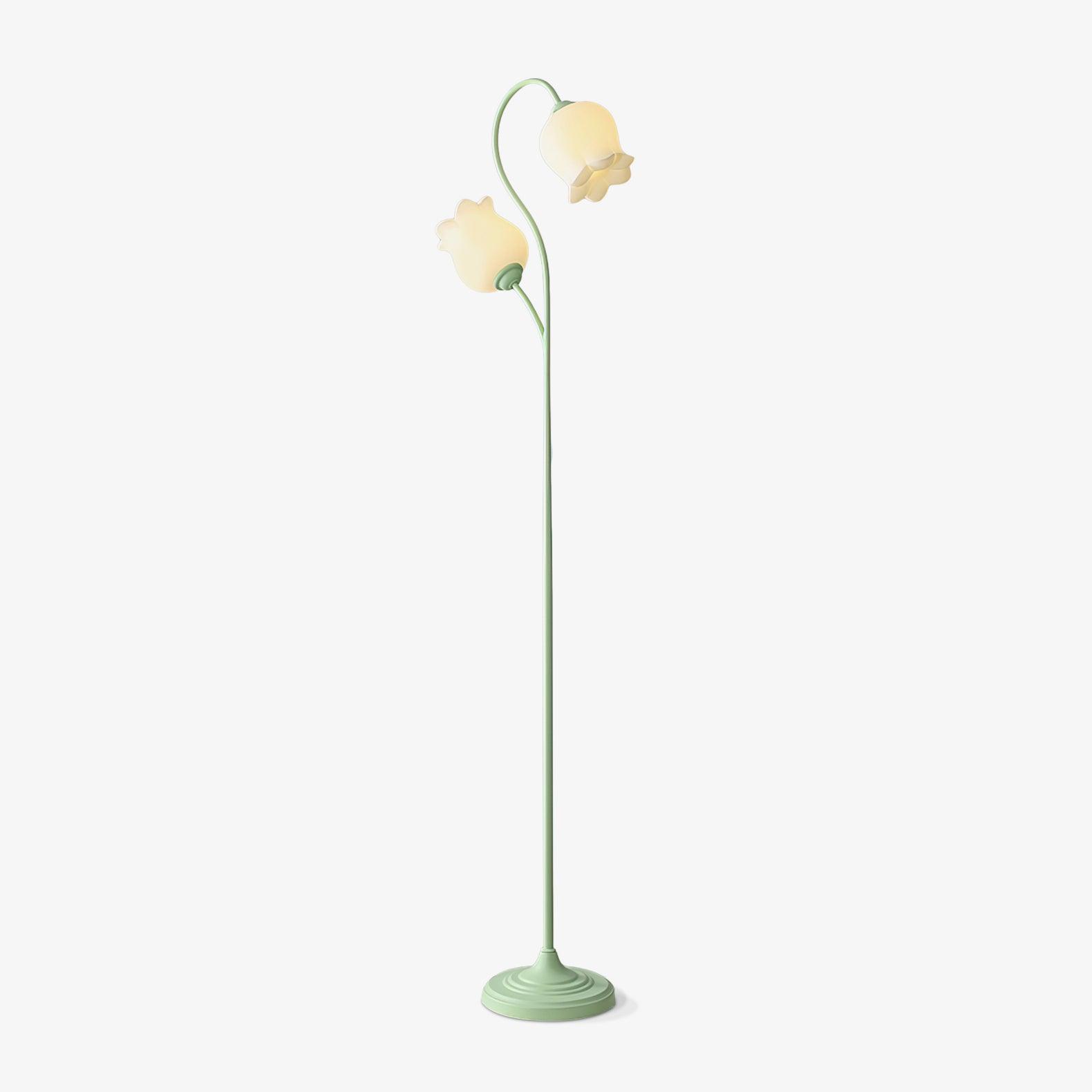 Lilium Lily Flower Torchiere Floor Lamp Vintage Style Standing Light