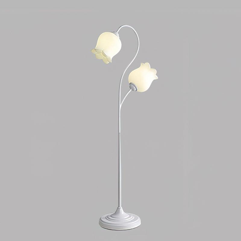 Lilium Lily Flower Torchiere Floor Lamp Vintage Style Standing Light