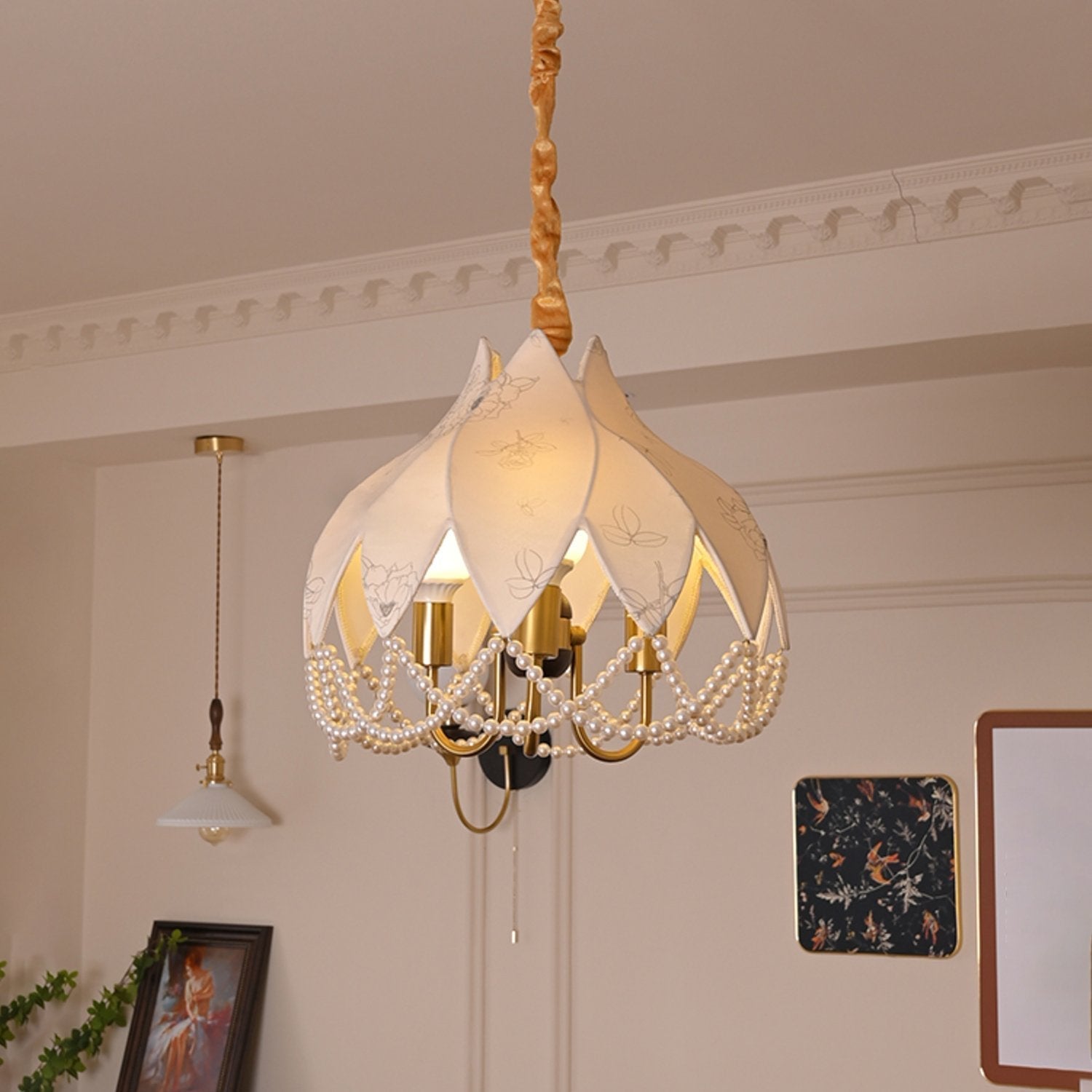 french-vintage-lily-pearl-fabric-pendant-lamp-with-elegant-wood-and-pearl-details