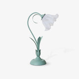 Floral Lily of the Valley Table Lamp Elegant Gold Task Light for Bedroom and Office