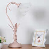 Floral Lily of the Valley Table Lamp Elegant Gold Task Light for Bedroom and Office