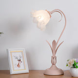 Floral Lily of the Valley Table Lamp Elegant Gold Task Light for Bedroom and Office