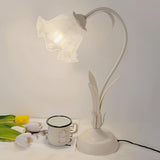Floral Lily of the Valley Table Lamp Elegant Gold Task Light for Bedroom and Office
