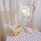 Floral Lily of the Valley Table Lamp Elegant Gold Task Light for Bedroom and Office