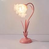 Floral Lily of the Valley Table Lamp Elegant Gold Task Light for Bedroom and Office