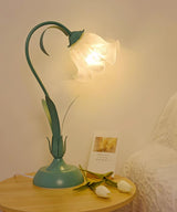 Floral Lily of the Valley Table Lamp Elegant Gold Task Light for Bedroom and Office