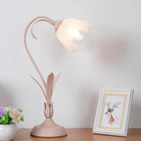 Floral Lily of the Valley Table Lamp Elegant Gold Task Light for Bedroom and Office