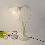 Floral Lily of the Valley Table Lamp Elegant Gold Task Light for Bedroom and Office