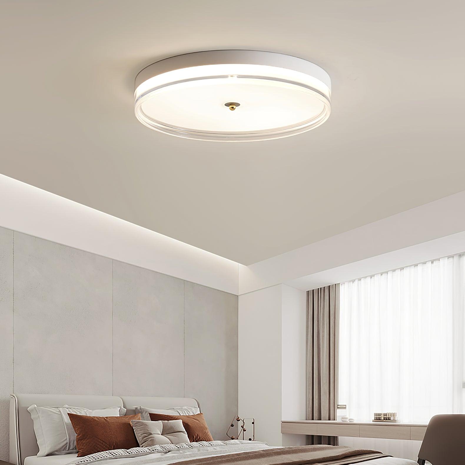 Modern Scandinavian Round LED Ceiling Light with Acrylic Frame and Three Color Modes