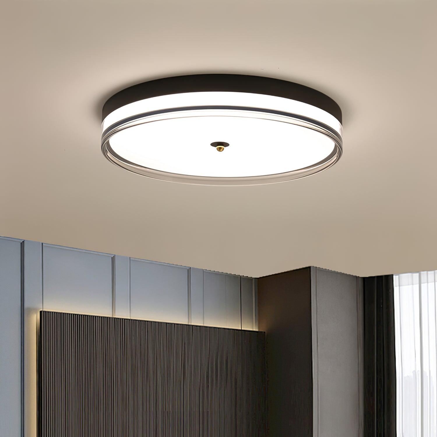 Modern Scandinavian Round LED Ceiling Light with Acrylic Frame and Three Color Modes