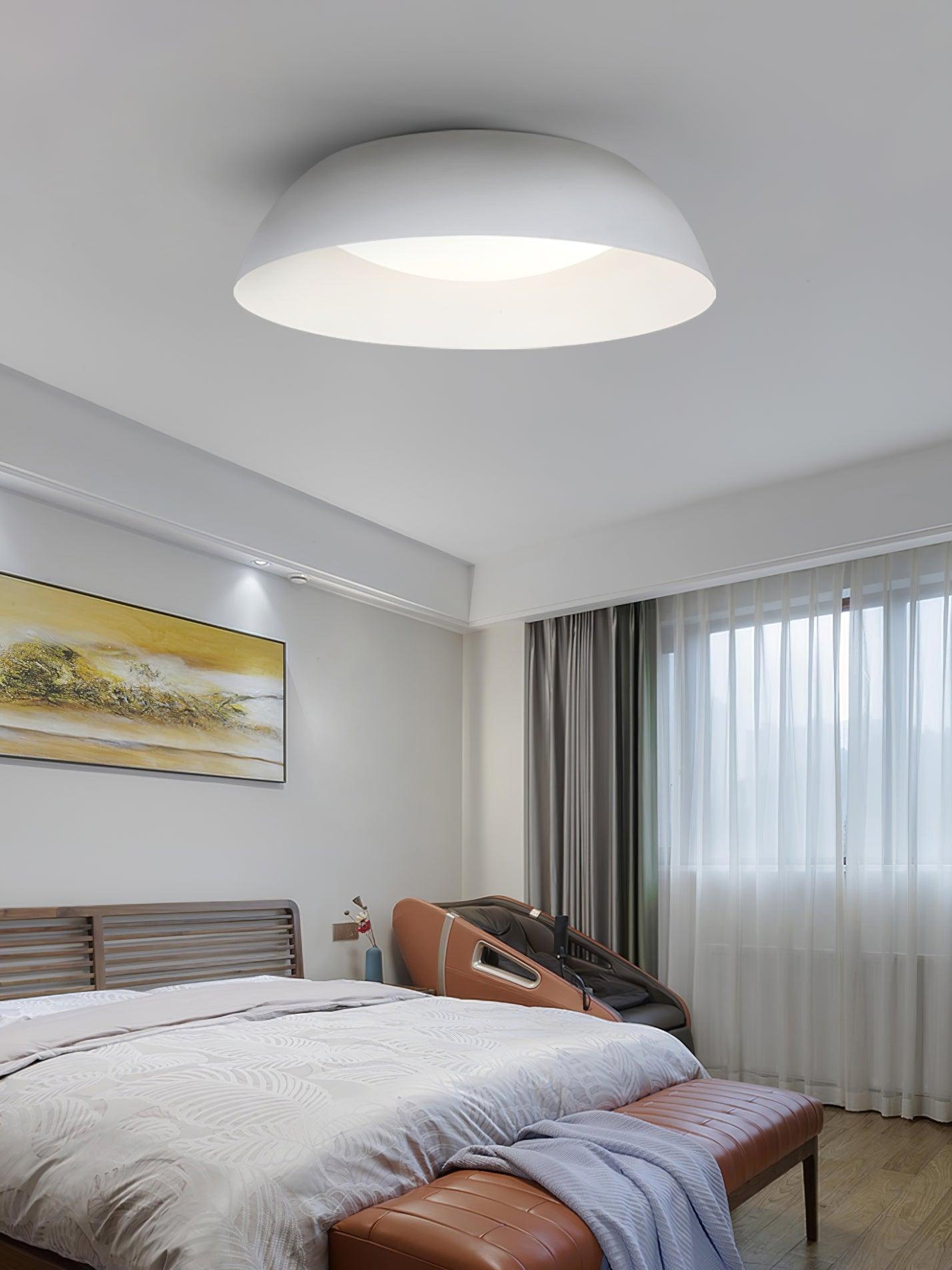Juliven Modern LED Ceiling Light with Broad Aluminum Lampshade and Flush Mount Design