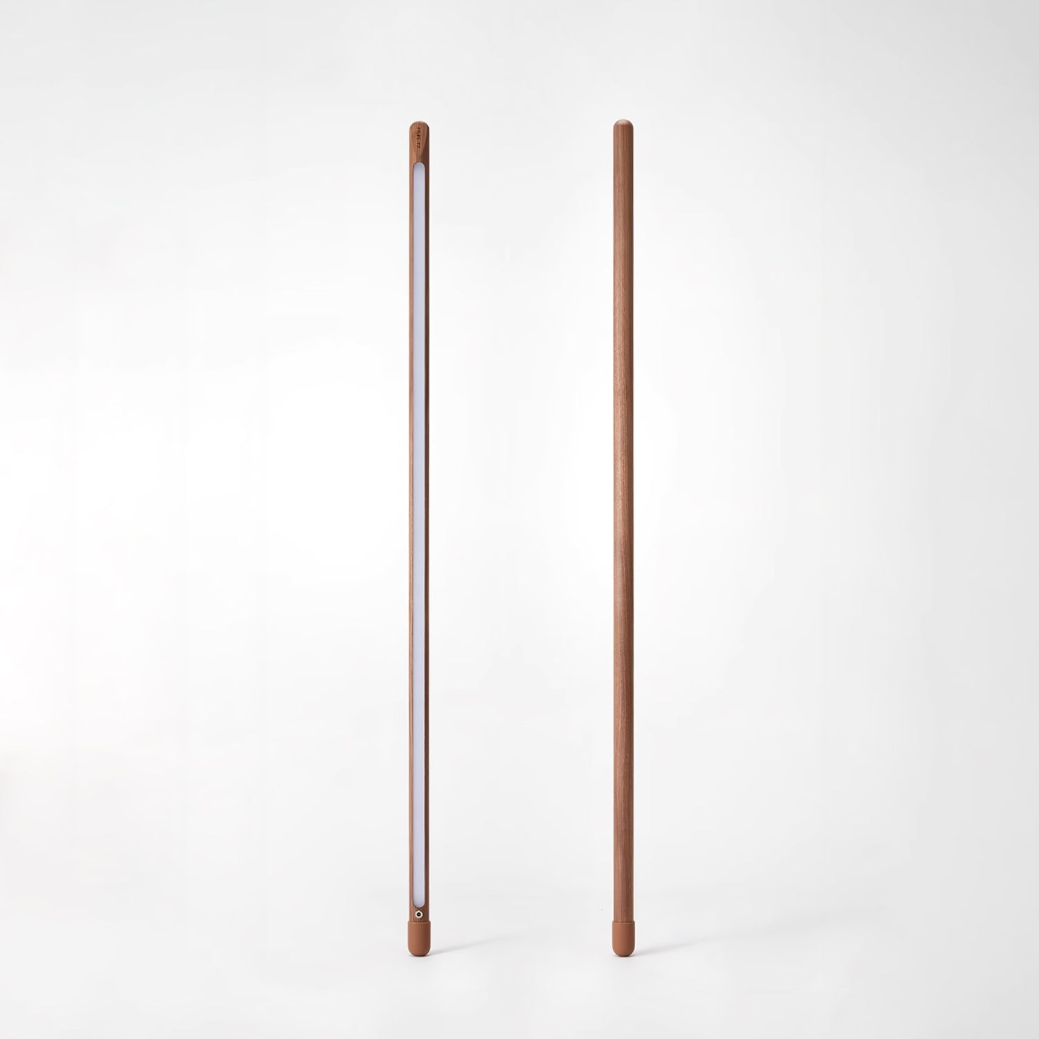 Tall Minimalist Wood LED Floor Lamp Slim Vertical Standing Light with Remote Control