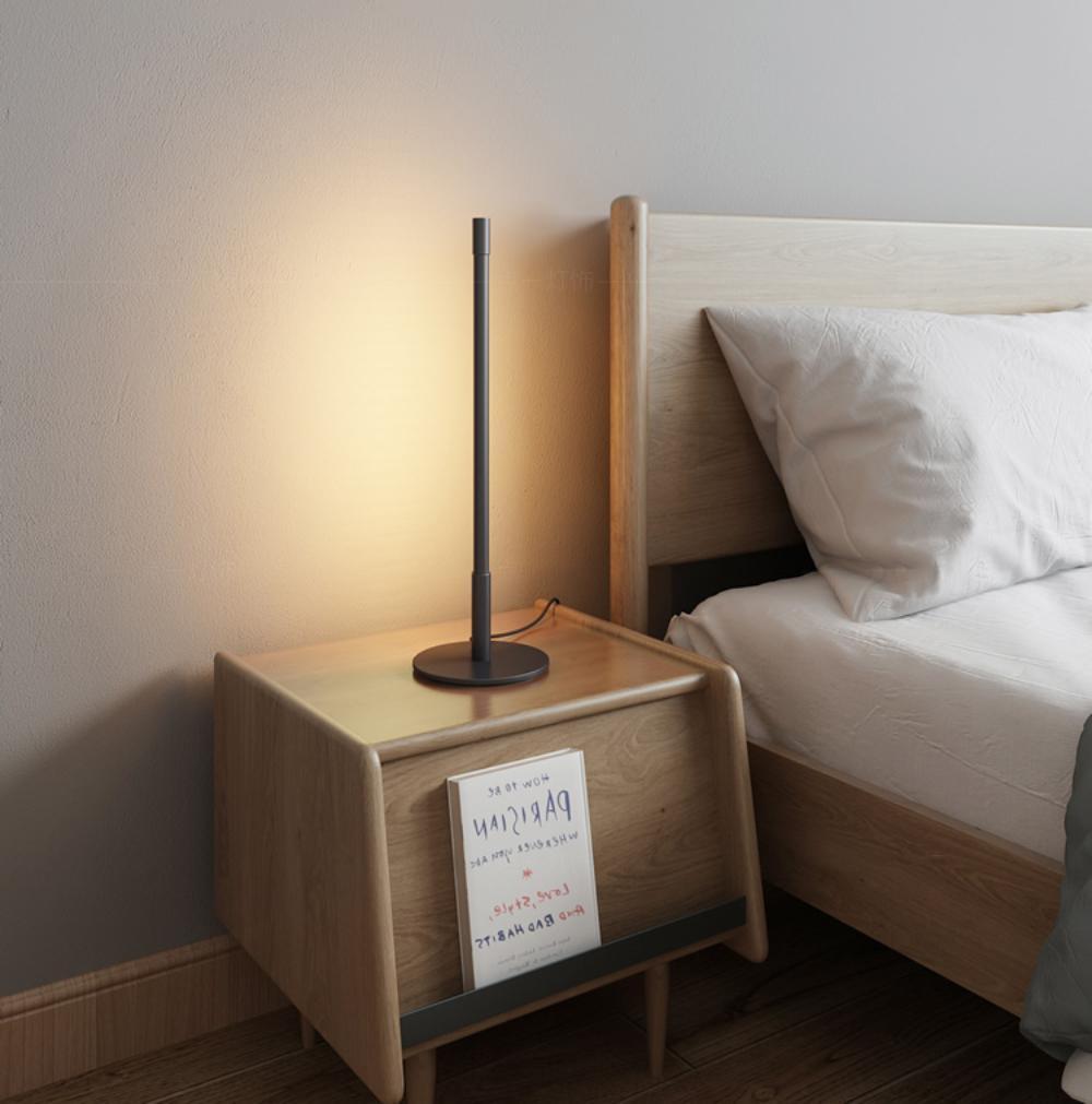 Modern Linear LED Table Lamp Minimalist Nightstand Light for Bedroom and Living Room