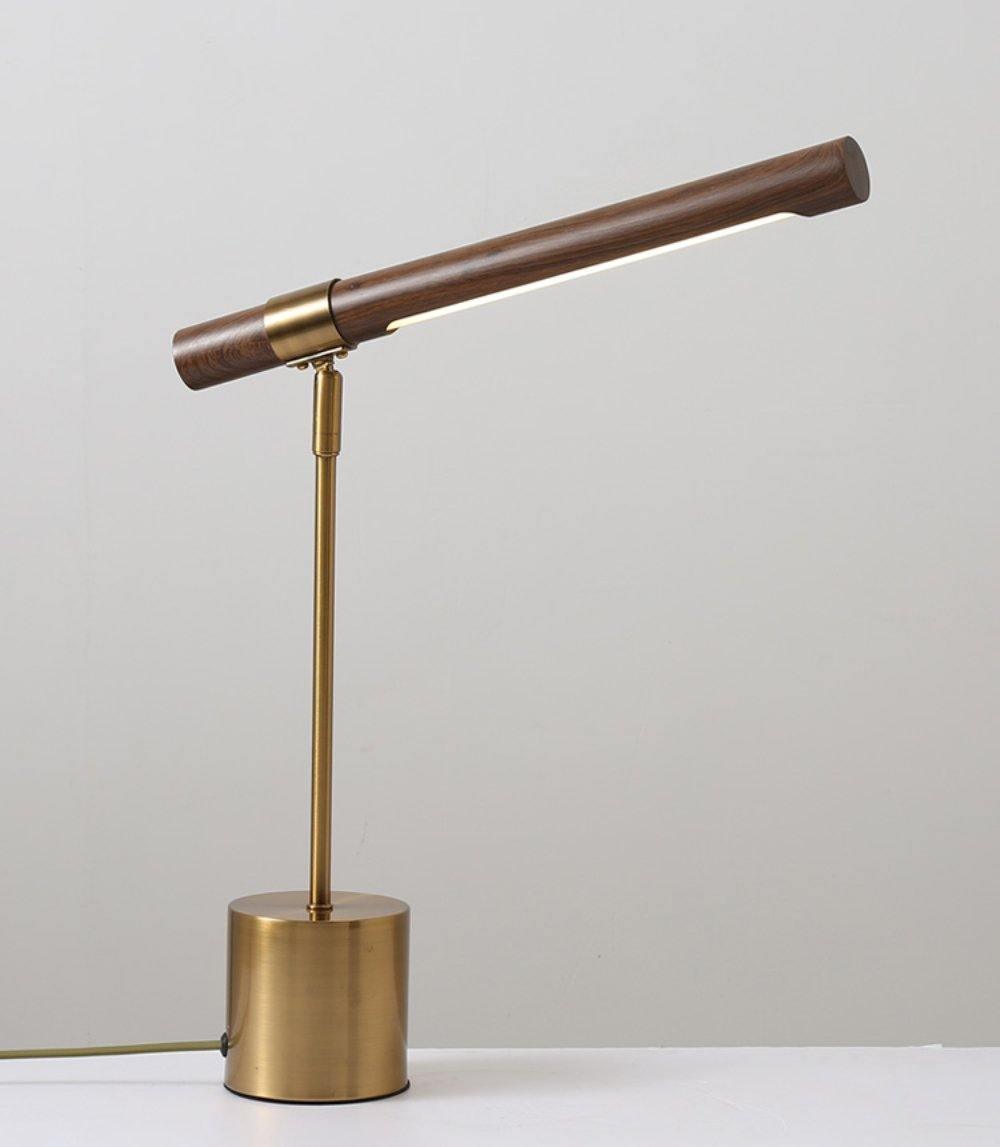 Modern Linear Wood LED Desk Lamp Slim Minimalist Office Task Lighting