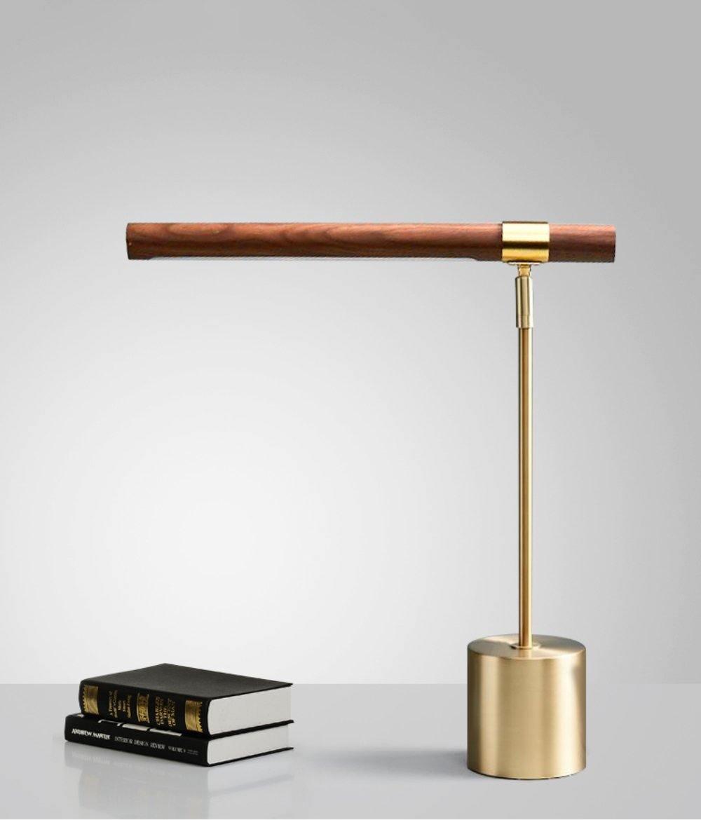 Modern Linear Wood LED Desk Lamp Slim Minimalist Office Task Lighting