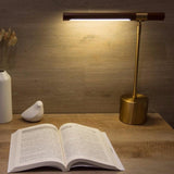 Modern Linear Wood LED Desk Lamp Slim Minimalist Office Task Lighting