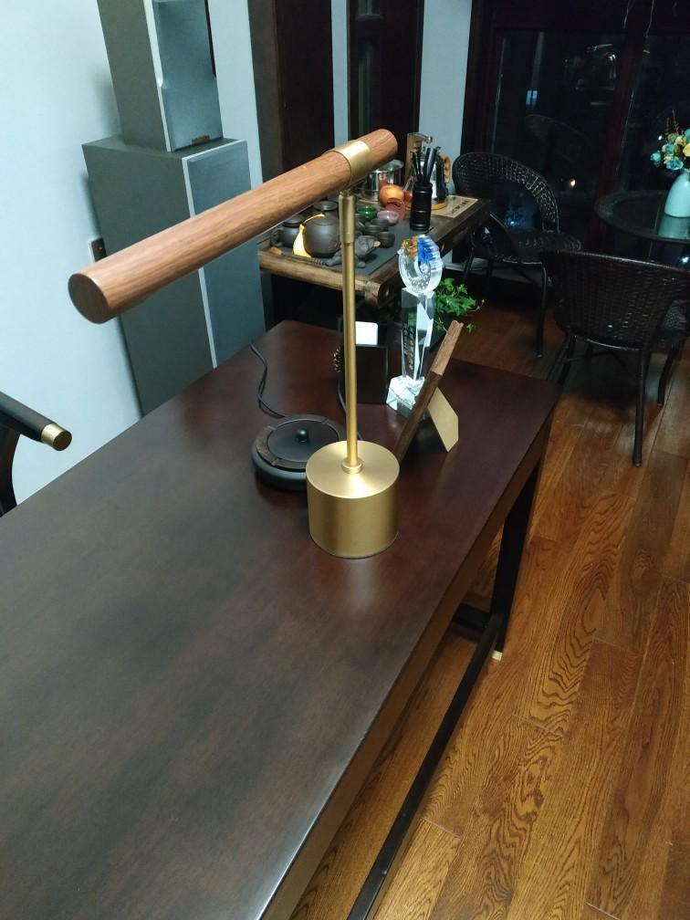 Modern Linear Wood LED Desk Lamp Slim Minimalist Office Task Lighting