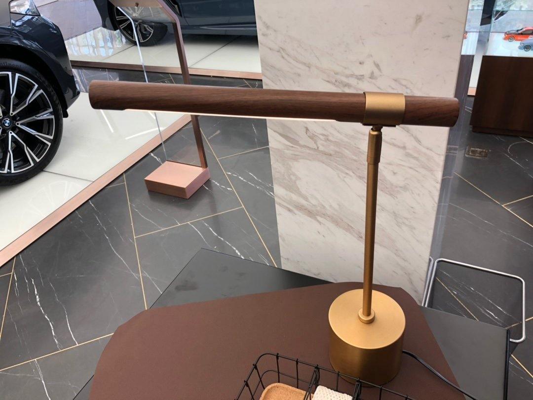 Modern Linear Wood LED Desk Lamp Slim Minimalist Office Task Lighting
