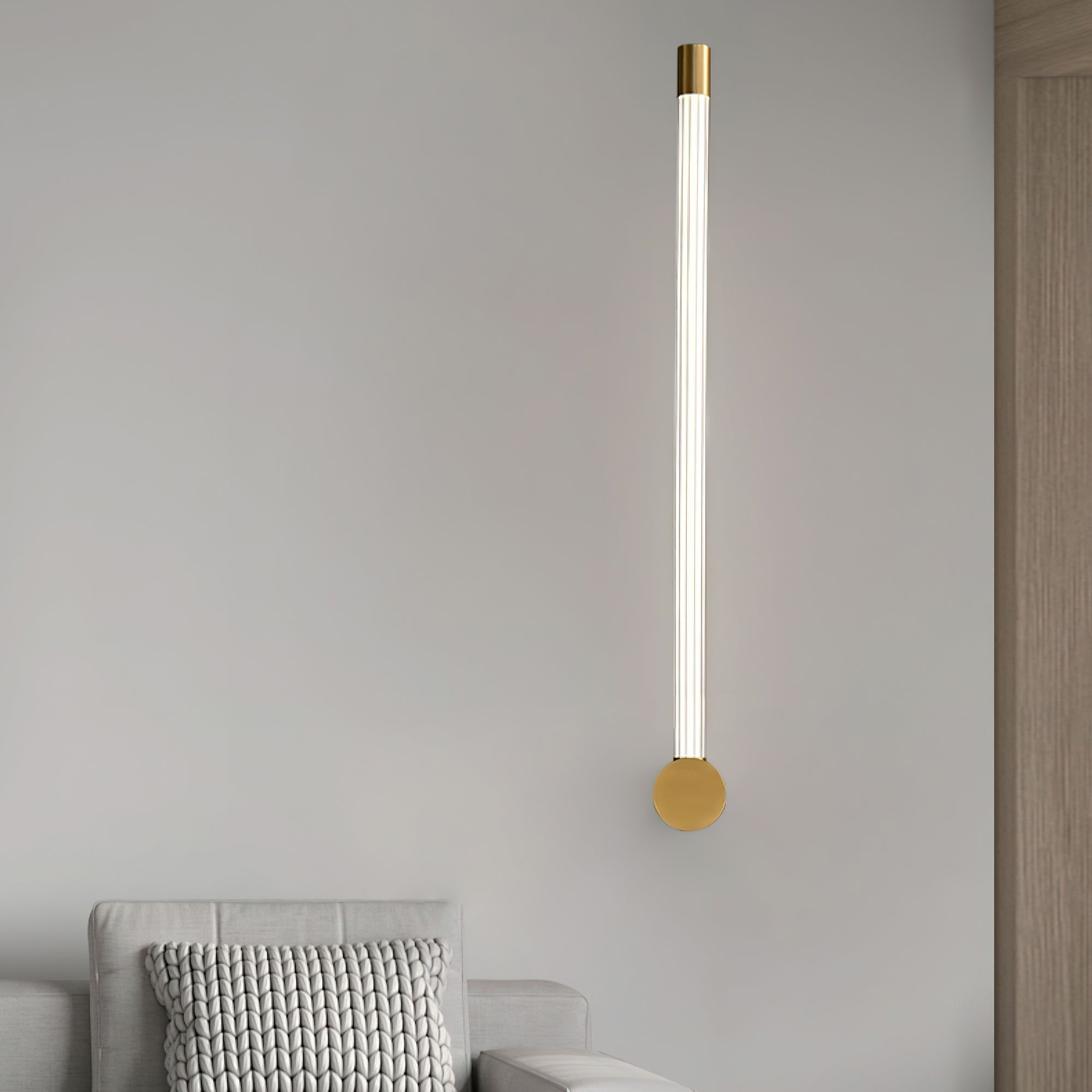Minimalist Slim Linear LED Wall Lamp Modern Long Tube Sconce for Gallery and Exhibition