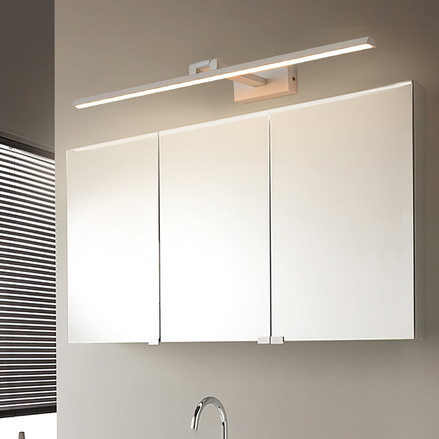 Modern Minimalist LED Linear Bathroom Vanity Wall Light Aluminum Sconce Fixture