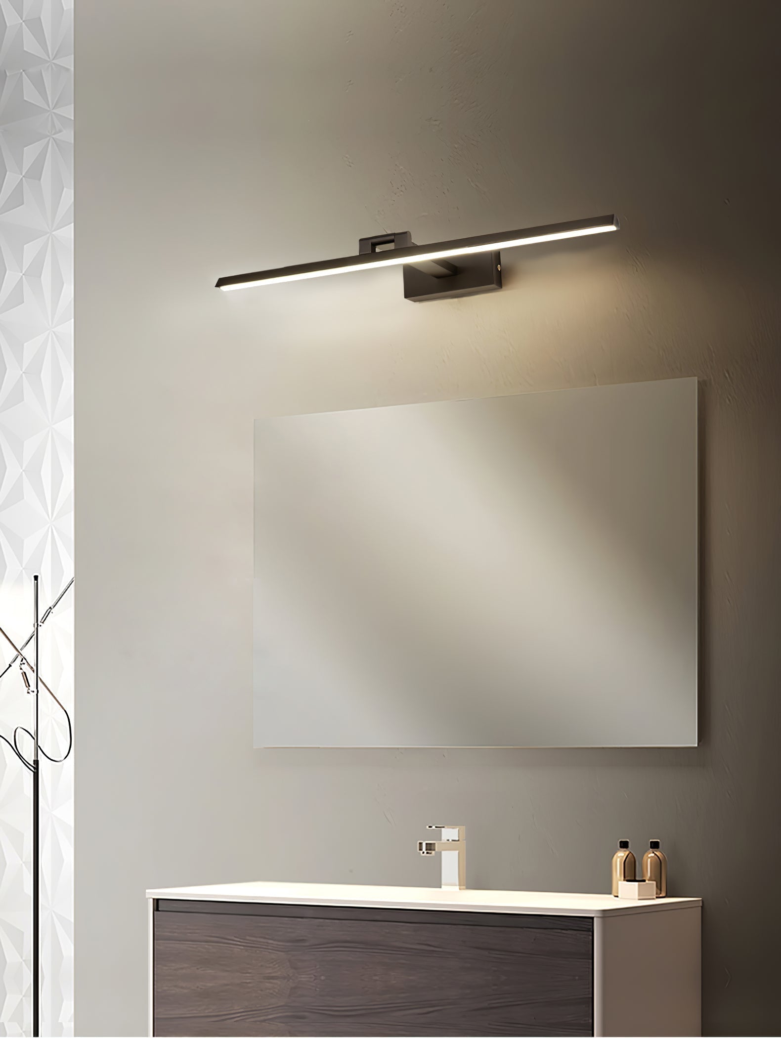 Modern Minimalist LED Linear Bathroom Vanity Wall Light Aluminum Sconce Fixture
