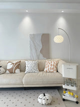 Linterna Modern Arch Floor Lamp with White Marble Base and Acrylic Lantern Shade