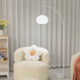 Linterna Modern Arch Floor Lamp with White Marble Base and Acrylic Lantern Shade