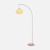 Linterna Modern Arch Floor Lamp with White Marble Base and Acrylic Lantern Shade