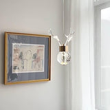 Modern Brass and Crystal Deer Pendant Light Whimsical LED Hanging Lamp for Bedroom