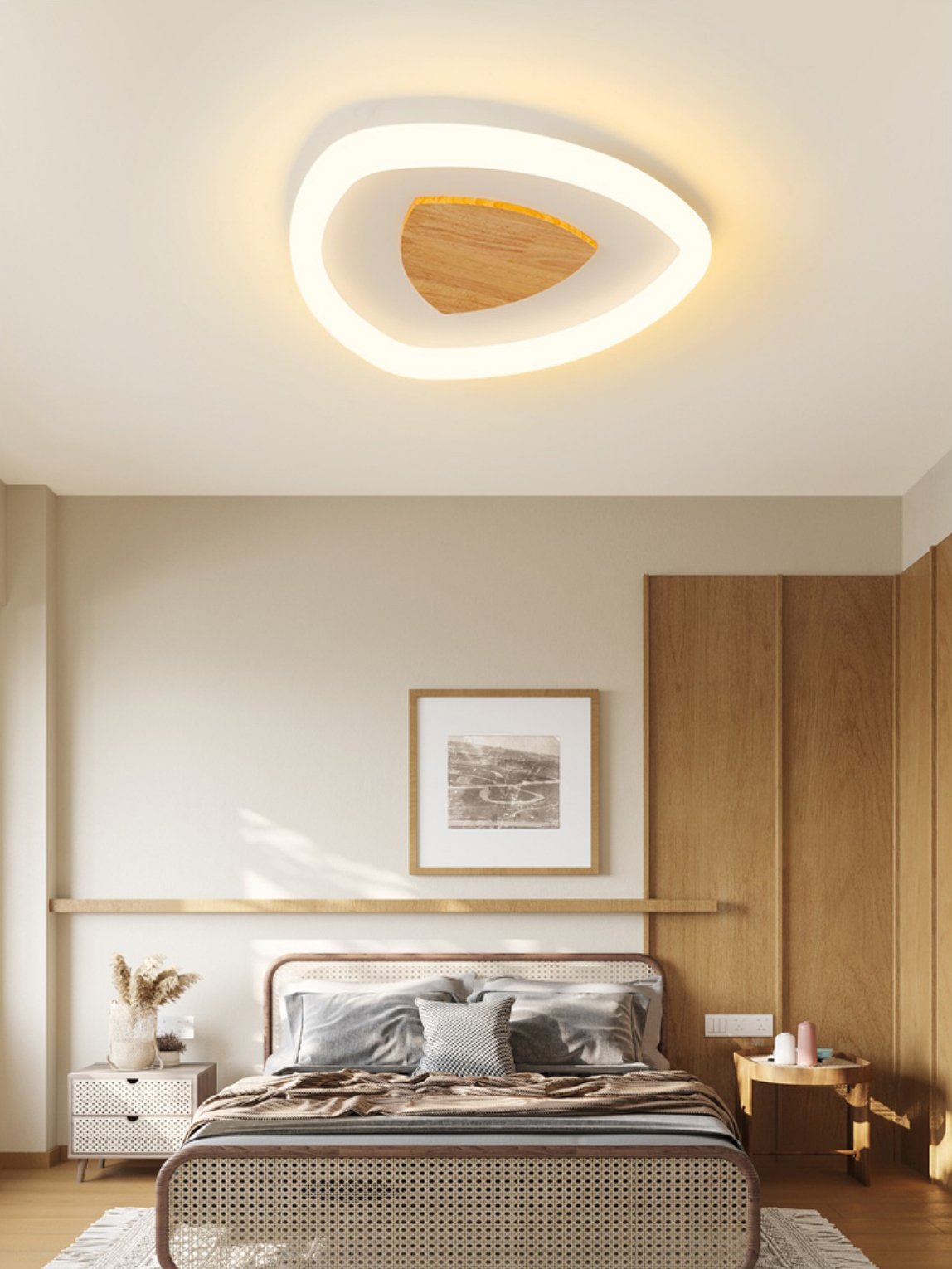 modern-triangle-wood-led-ceiling-light-geometric-flush-mount-fixture