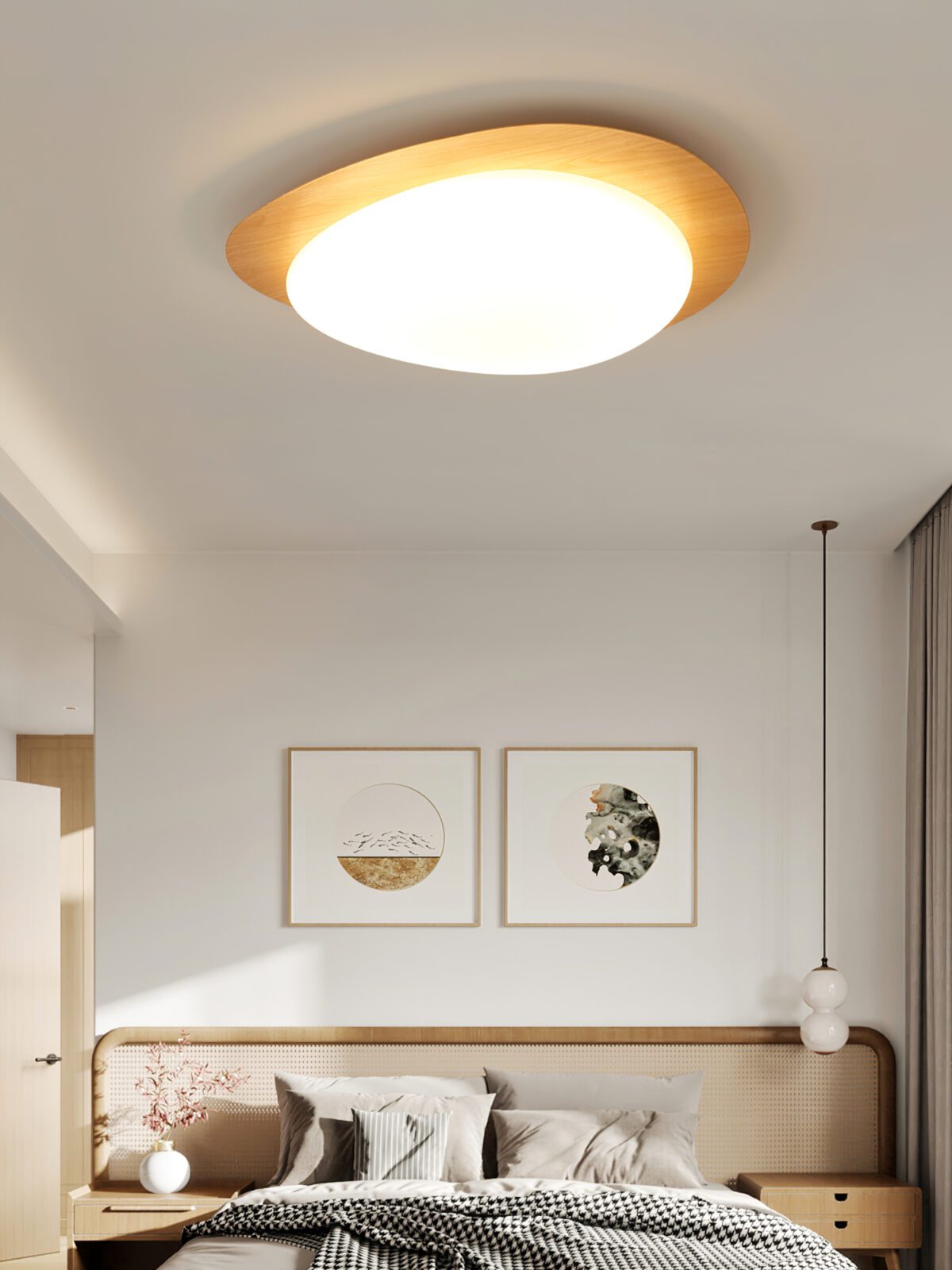modern-pebble-shape-wood-grain-led-ceiling-light-for-contemporary-home-interiors