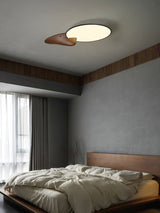 Lone Peak Modern Wood Flush Mount LED Ceiling Light Fixture for Bedroom and Living Room