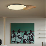 Lone Peak Modern Wood Flush Mount LED Ceiling Light Fixture for Bedroom and Living Room