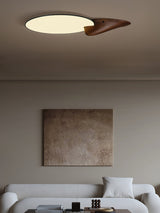 Lone Peak Modern Wood Flush Mount LED Ceiling Light Fixture for Bedroom and Living Room