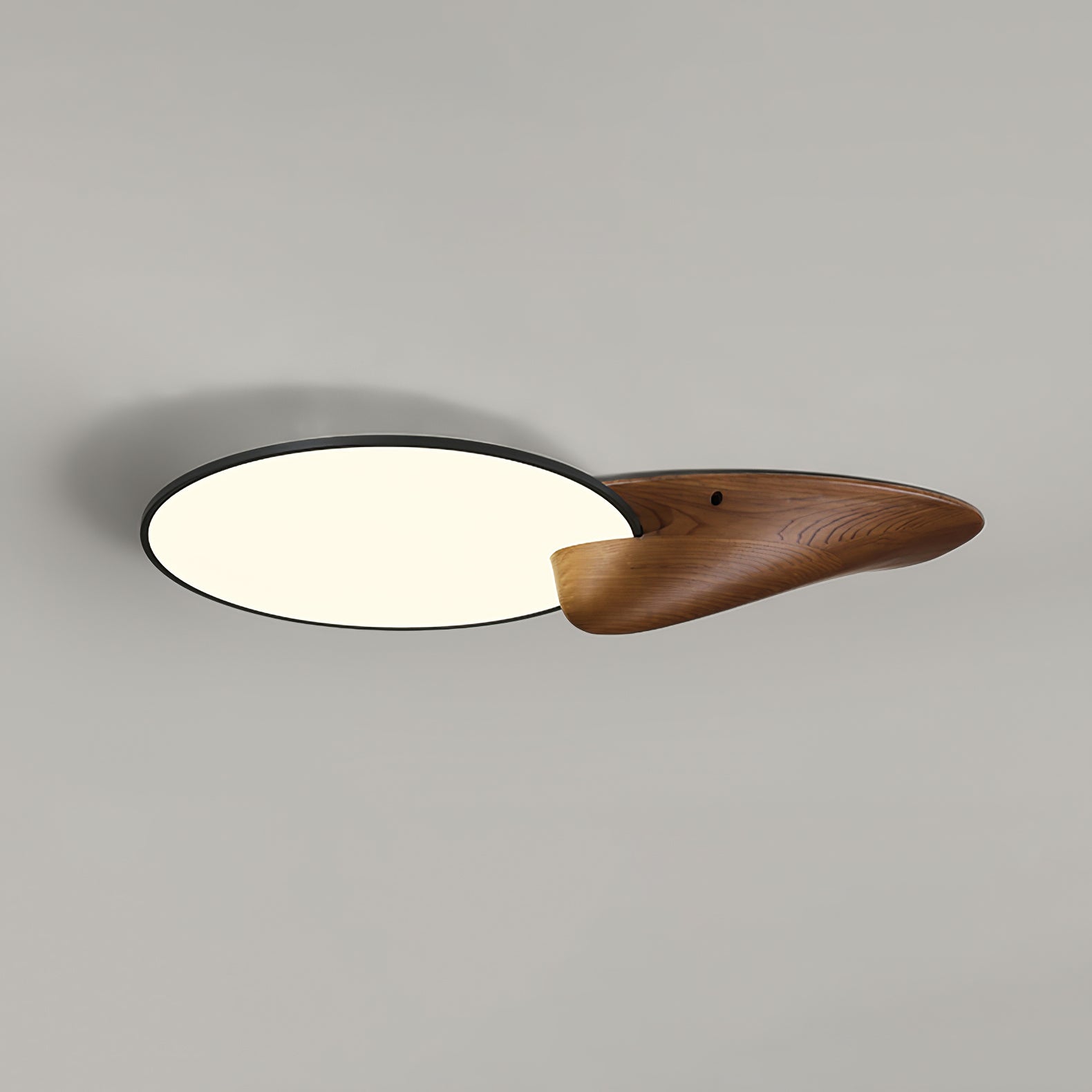 Lone Peak Modern Wood Flush Mount LED Ceiling Light Fixture for Bedroom and Living Room