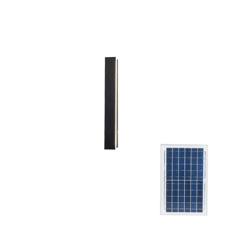 Modern Waterproof Solar Powered LED Outdoor Wall Light Long Strip Patio Sconce with Remote Control