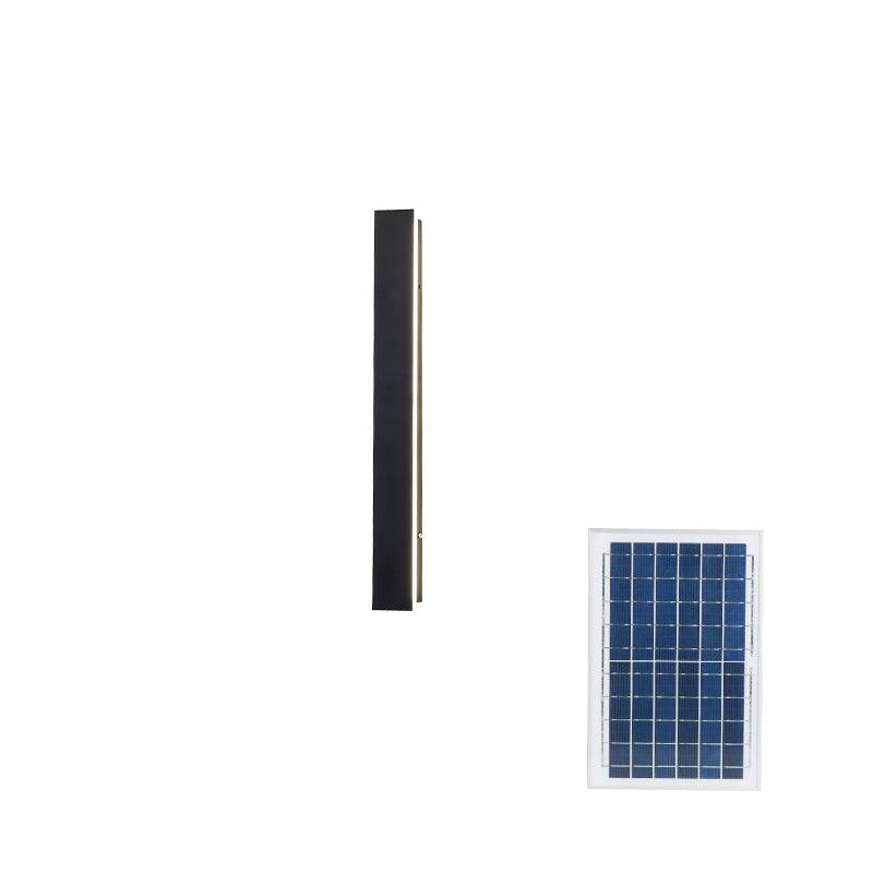 Modern Waterproof Solar Powered LED Outdoor Wall Light Long Strip Patio Sconce with Remote Control