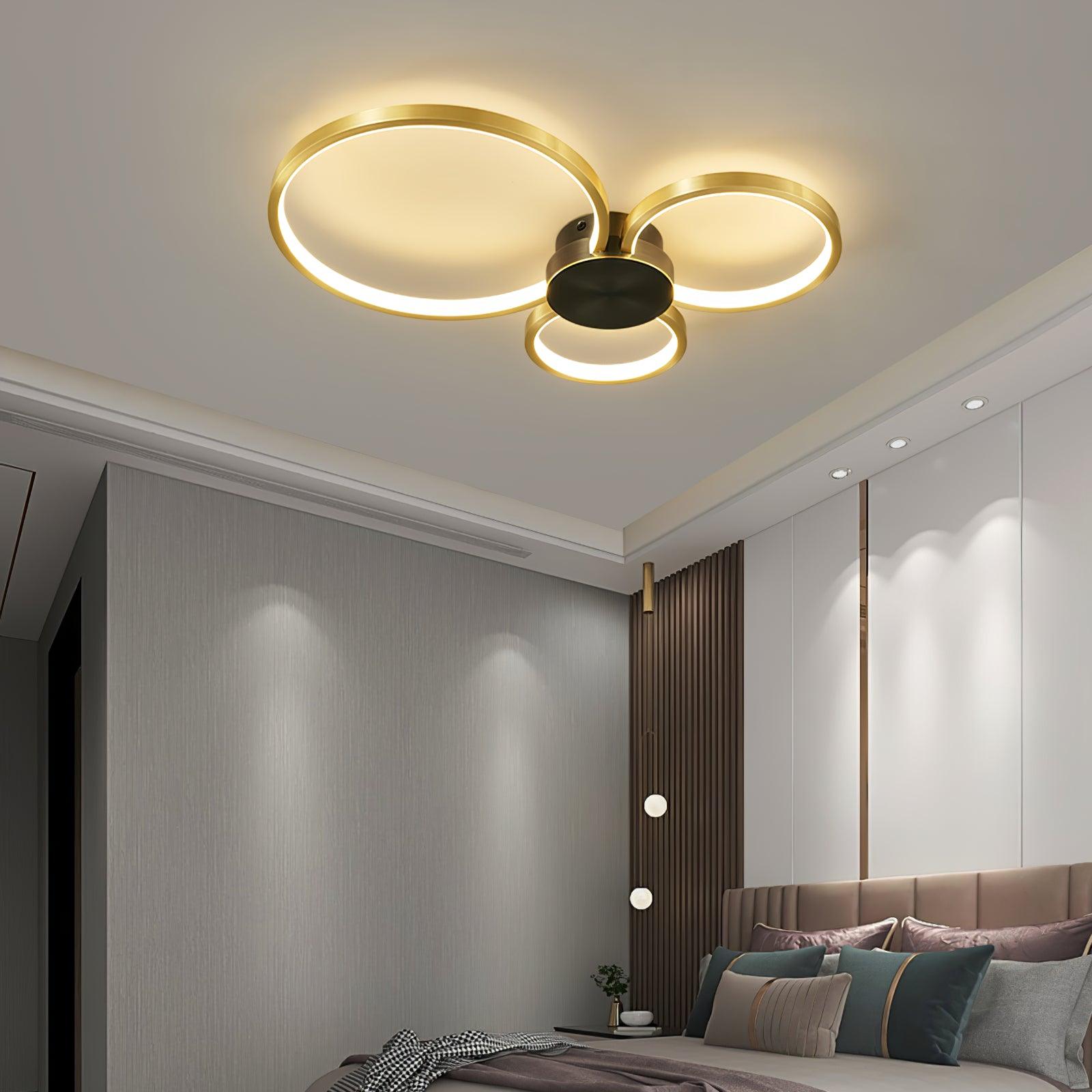 Minimalist Circular LED Loop Ceiling Fixture Modern Geometric Interior Lighting